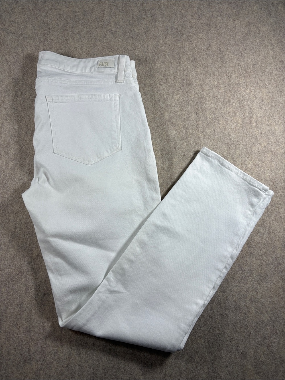 PAIGE Skyline Ankle Peg White Stretch Slim Leg Cropped Jeans 31 EUC